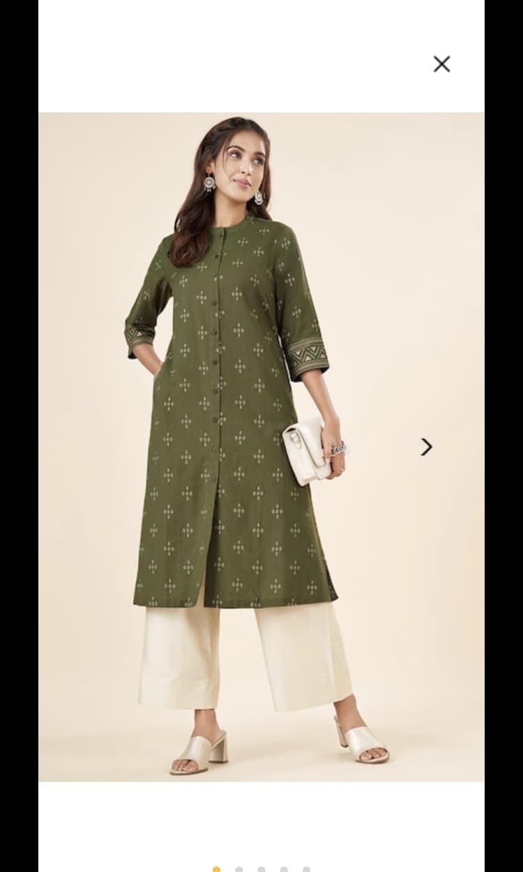Sage Cotton Kurti with Palazzo